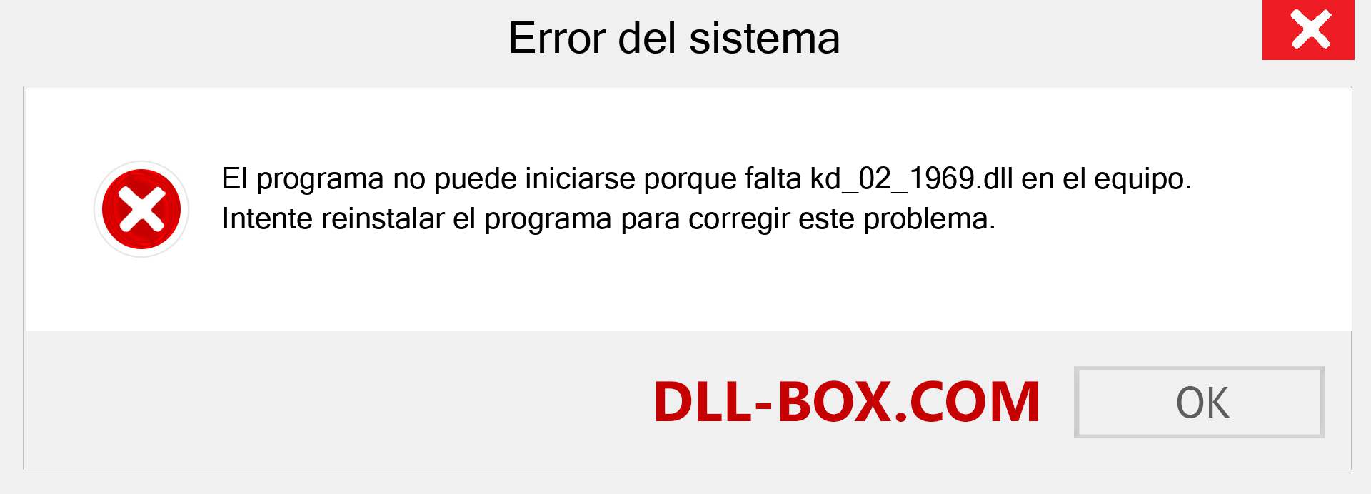 ¿Falta el archivo kd_02_1969.dll ?. Descargar para Windows 7, 8, 10 - Corregir kd_02_1969 dll Missing Error en Windows, fotos, imágenes