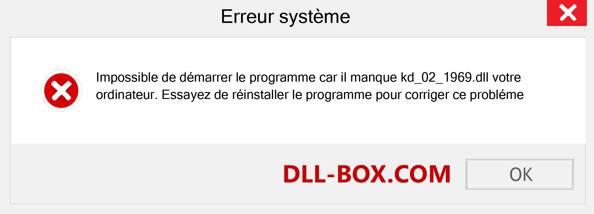 Le fichier kd_02_1969.dll est manquant ?. Télécharger pour Windows 7, 8, 10 - Correction de l'erreur manquante kd_02_1969 dll sur Windows, photos, images